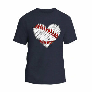 Baseball Distress Heart T-Shirt_2781