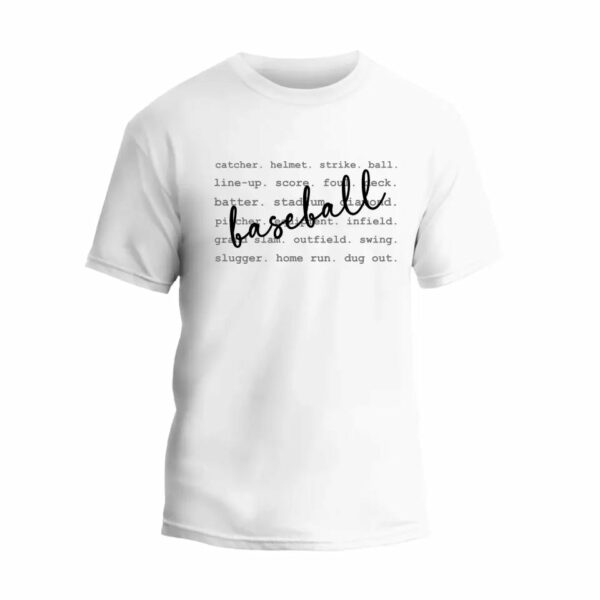 Baseball Typography Words T-Shirt_4889