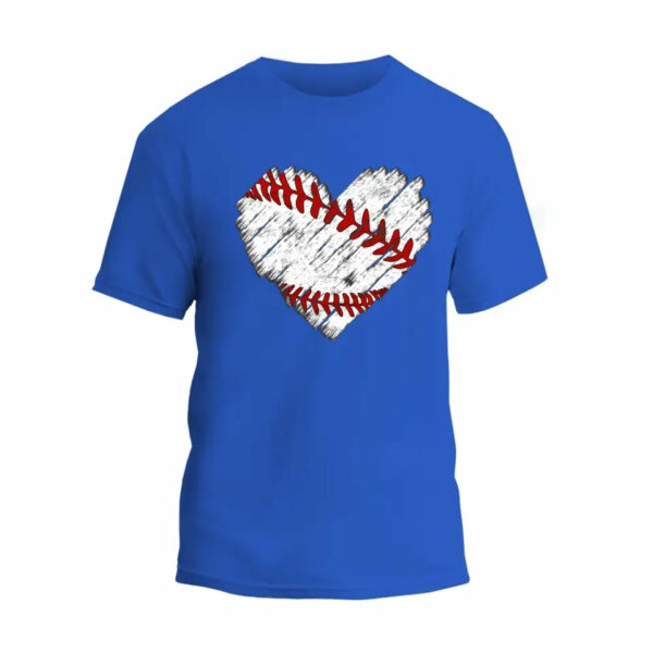 Baseball Distress Heart T-Shirt_2781