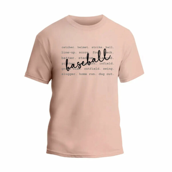 Baseball Typography Words T-Shirt_4889