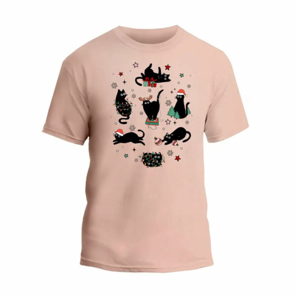 Black Cats Christmas T-Shirt_8191