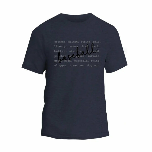 Baseball Typography Words T-Shirt_4889