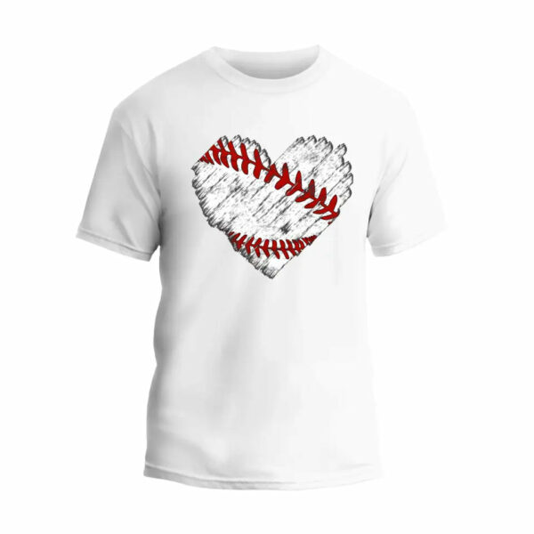 Baseball Distress Heart T-Shirt_2781