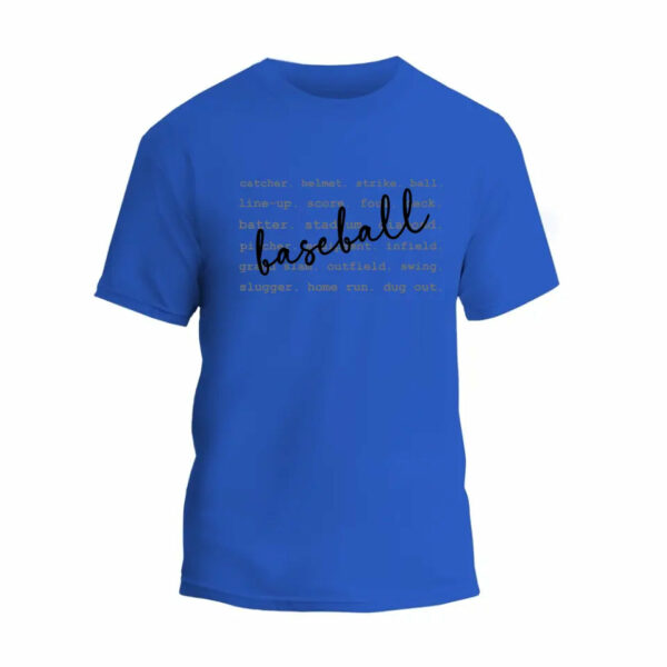 Baseball Typography Words T-Shirt_4889