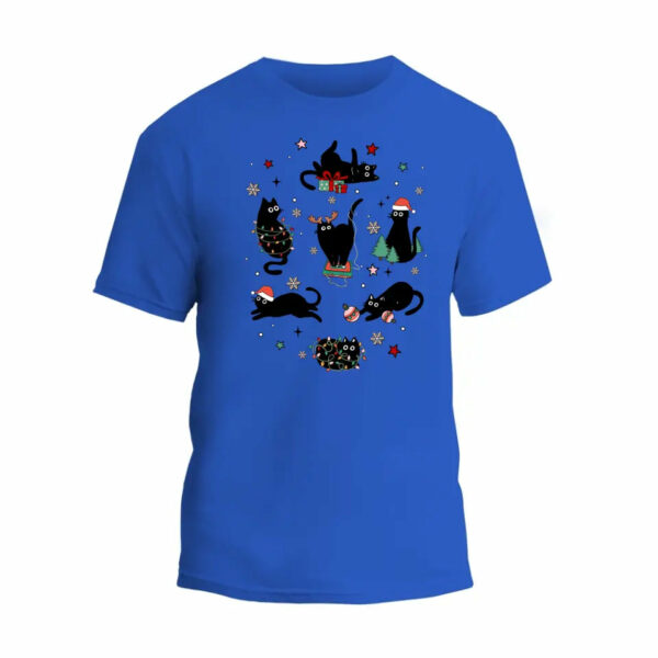 Black Cats Christmas T-Shirt_8191