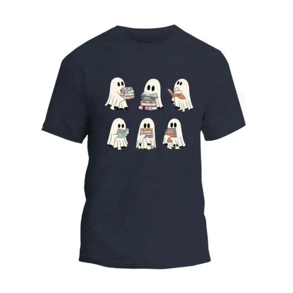 Ghost Reading Books T-Shirt_9734